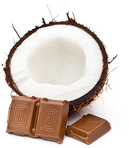 kokos strúhaný + čokoláda